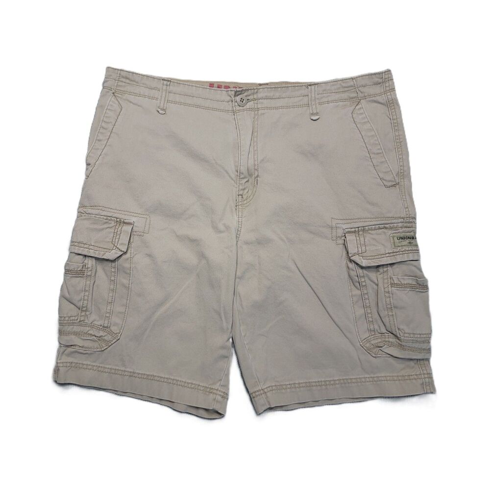 Unionbay Cargo Shorts Mens 38 Biege Cotton Relaxed